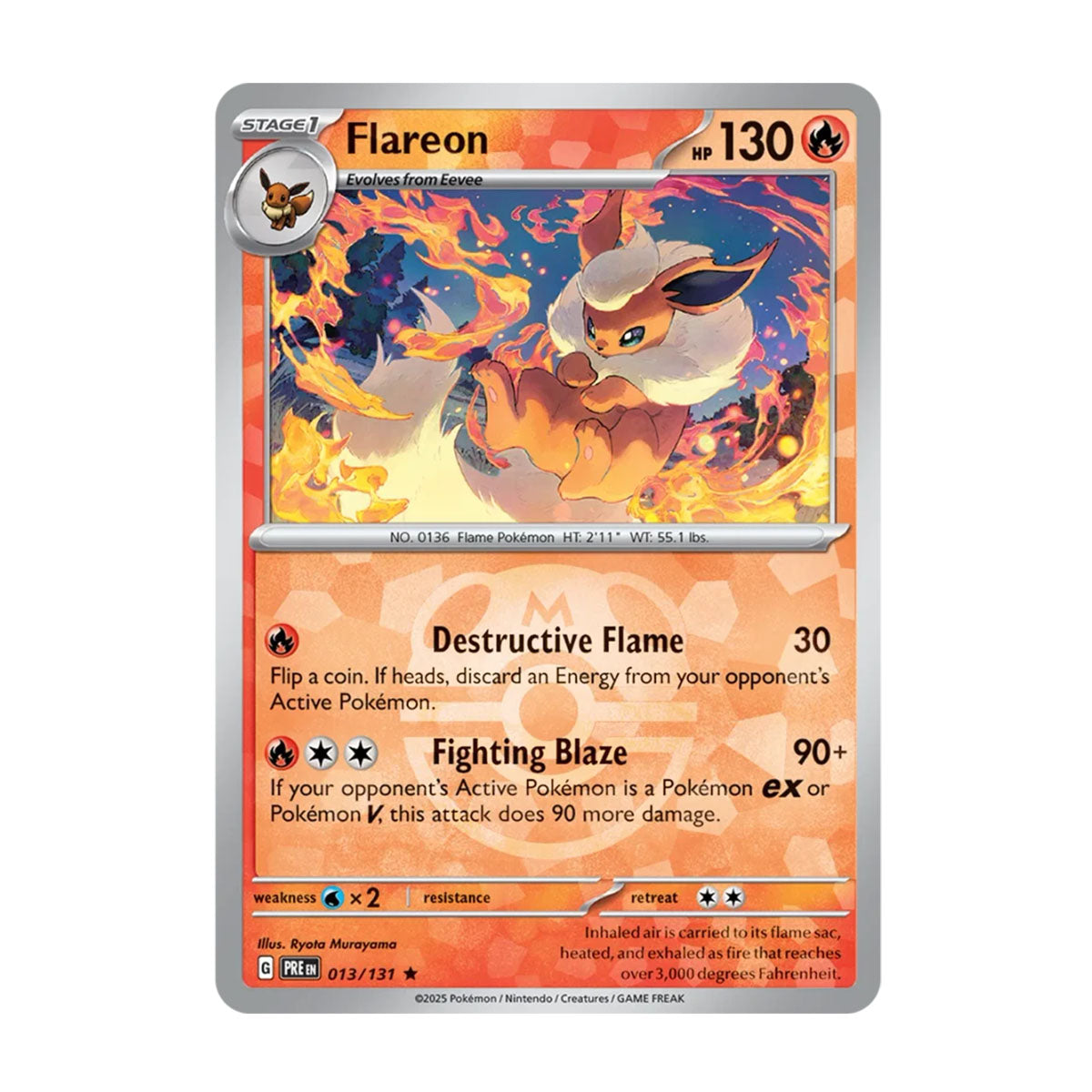 Flareon 013/131 - Scarlet & Violet - Prismatic Evolutions - Master Ball