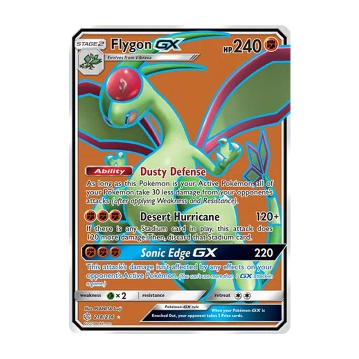 Flygon GX 218/236 - Sun & Moon - Cosmic Eclipse - Rare Ultra