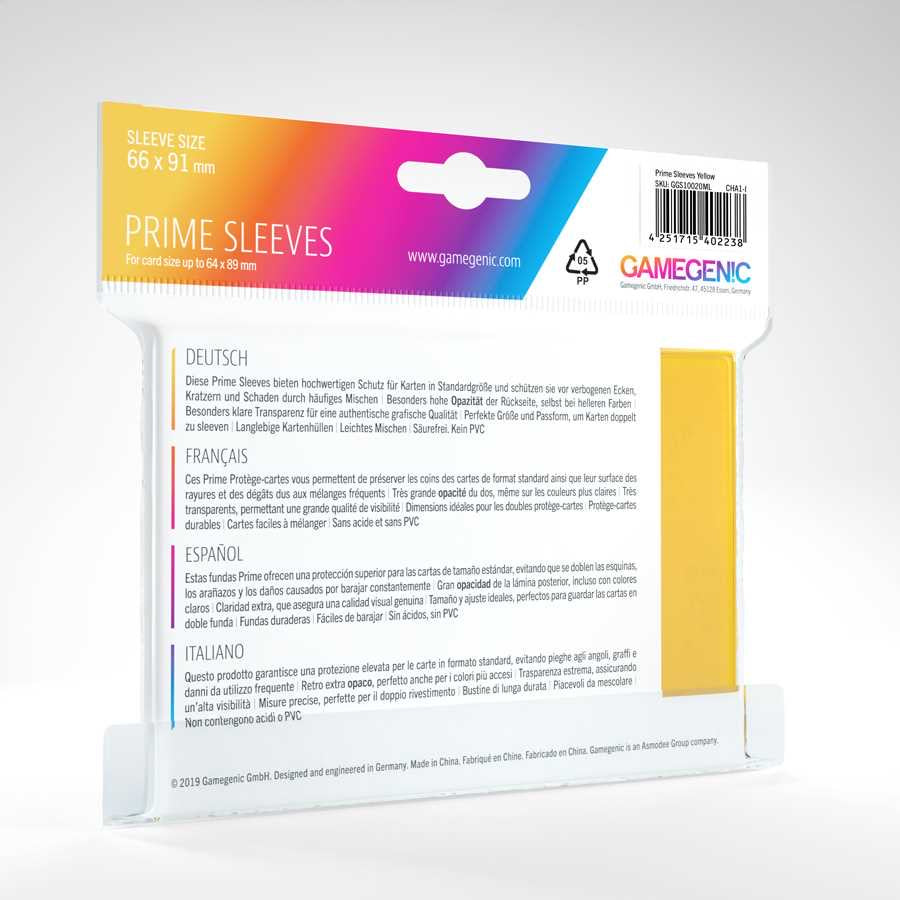 Gamegenic - Prime Sleeves 100 Yellow - JET Cards