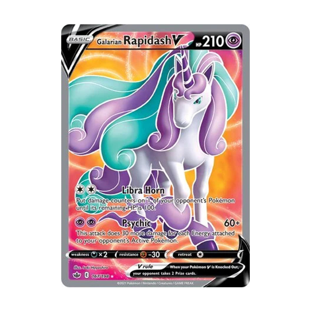 Galarian Rapidash V 167/198 - Sword and Shield - Chilling Reign - Rare Ultra