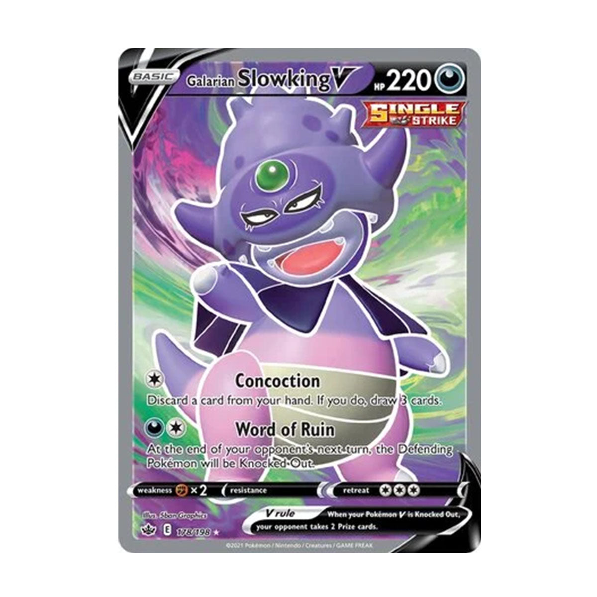 Galarian Slowking V 178/198 - Sword and Shield - Chilling Reign - Rare Ultra