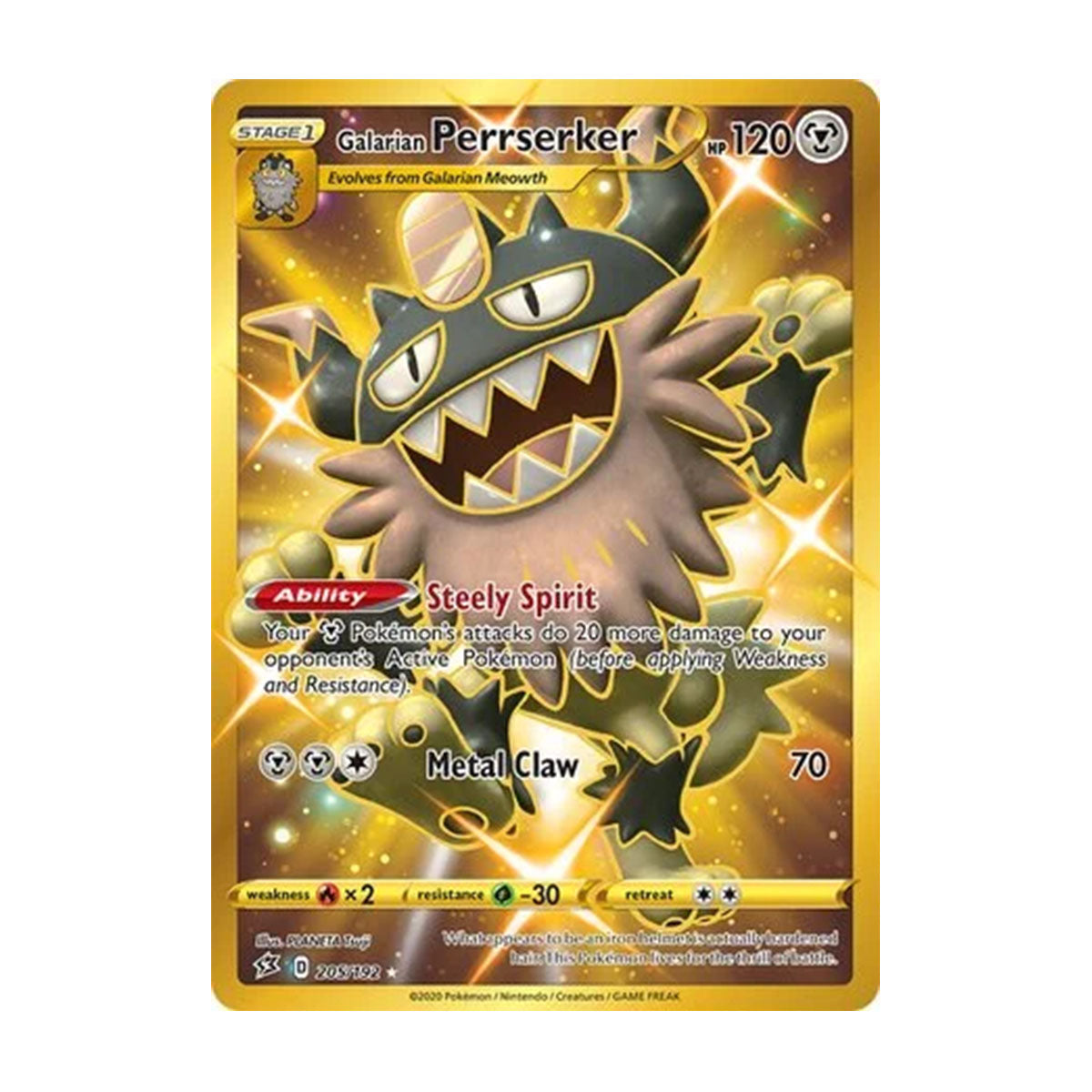 Galarian Perrserker 205/192 - Sword & Shield - Rebel Clash - Rare Secret