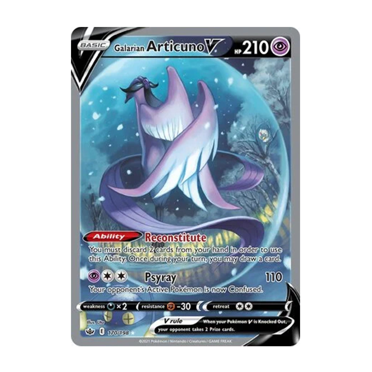 Galarian Articuno V 170/198 - Sword & Shield - Chilling Reign - Rare Ultra