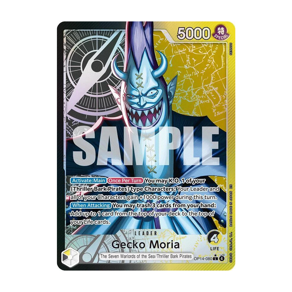 Gecko Moria OP14-080 - OP14 The Azure Sea's Seven - Leader - Alternate Art