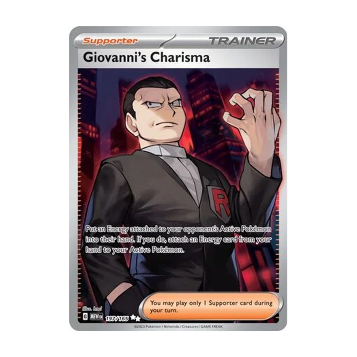 Giovanni's Charisma 197/165 - Scarlet & Violet - 151 - Ultra Rare