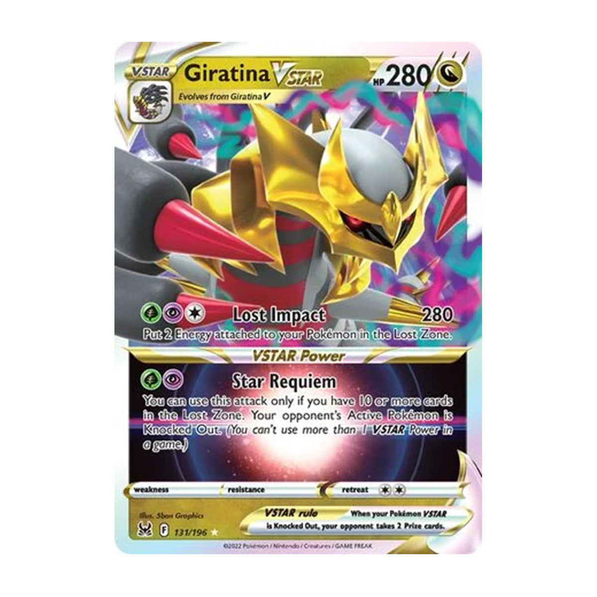 Giratina VSTAR 131/196 - Sword & Shield - Lost Origin - Holo Rare VSTAR