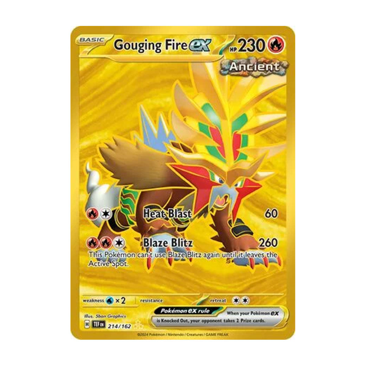Gouging Fire EX 214/162 - Scarlet & Violet - Temporal Forces - Hyper Rare