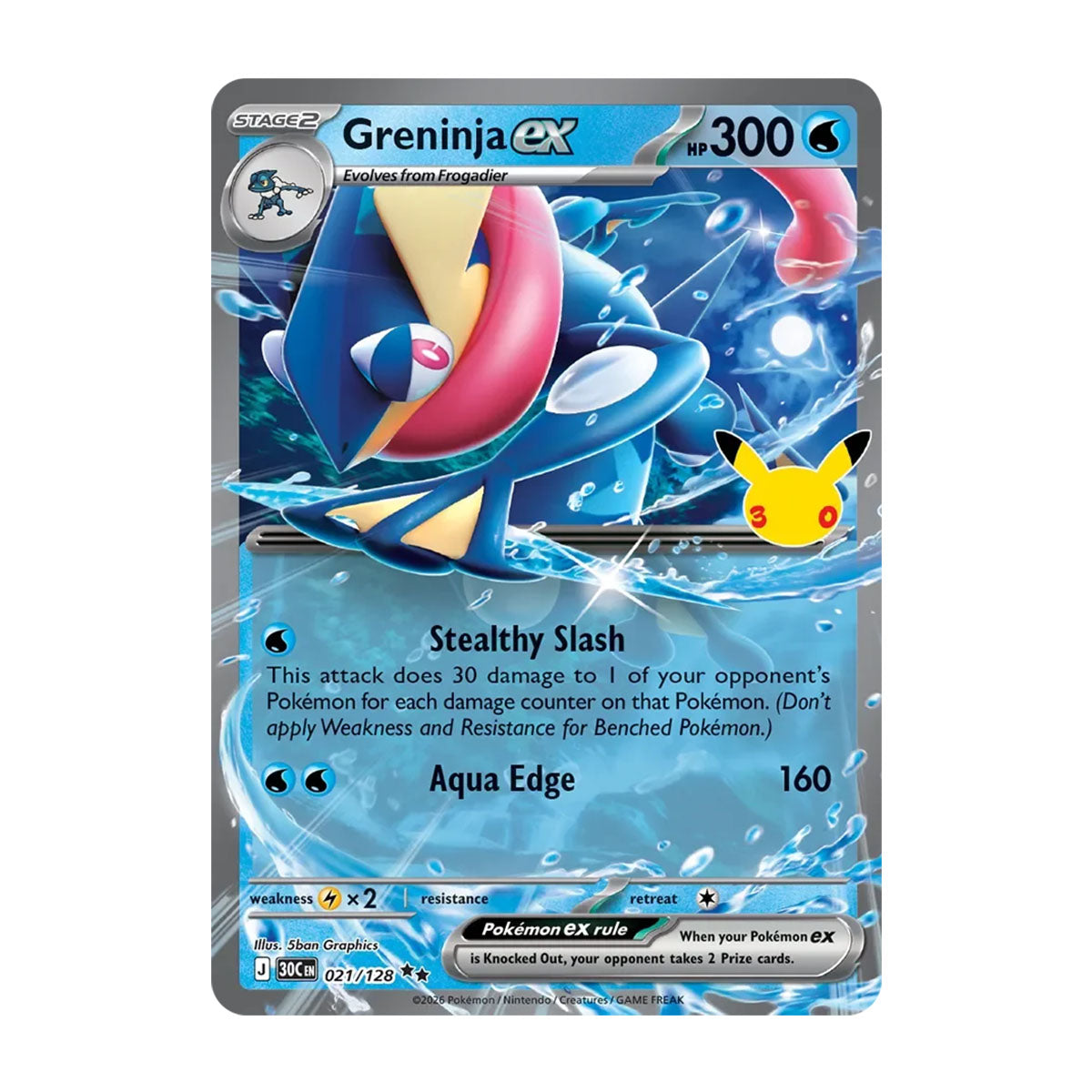 Greninja EX 021/128 - Mega Evolution - 30th Celebration - Double Rare