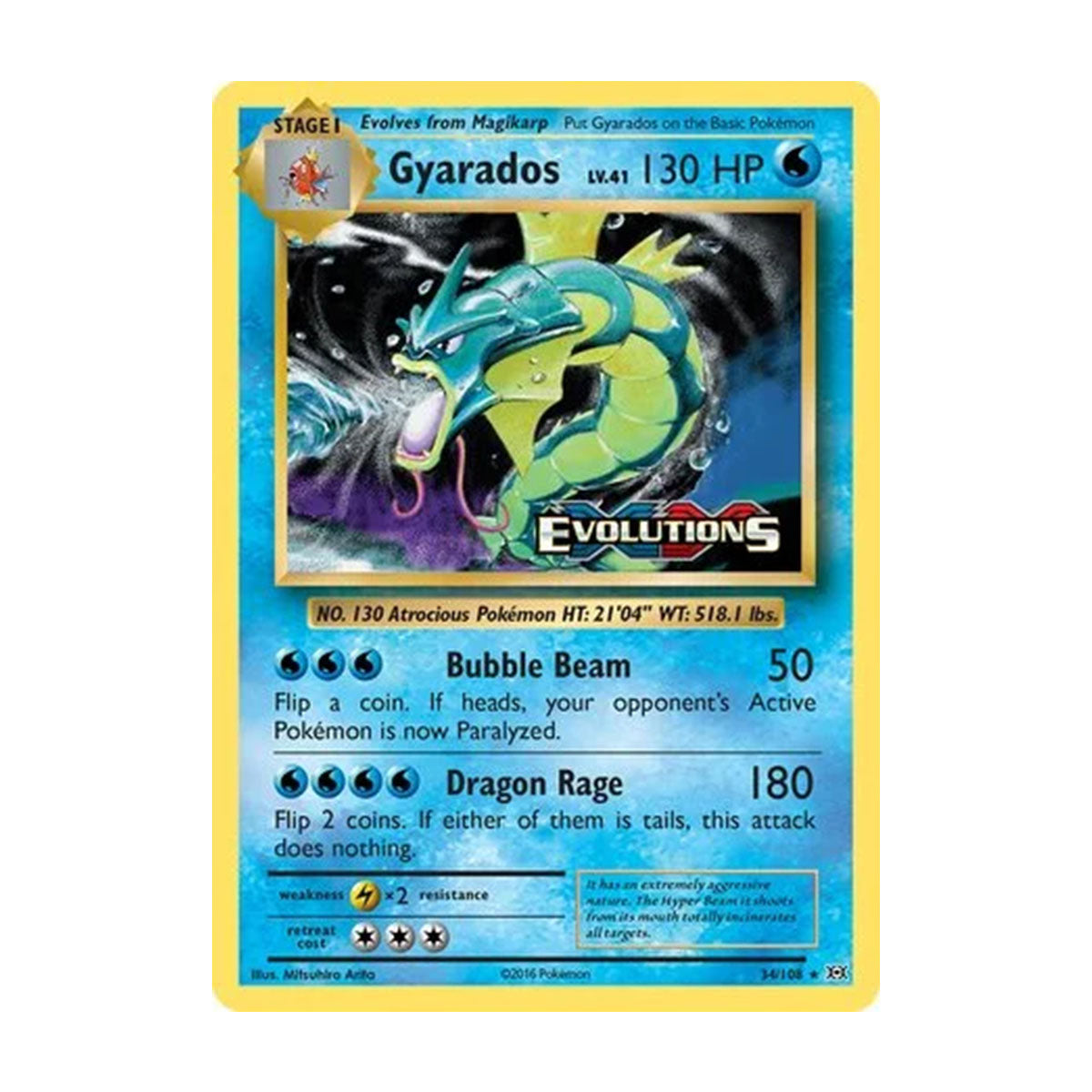 Gyarados 34/108 - XY - Evolutions - Rare Holo