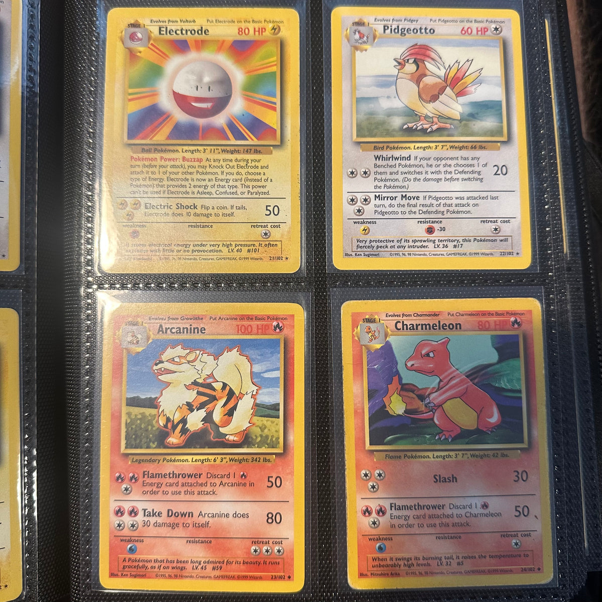 Pokemon - Complete 1999 Base Set 102/102 - Lightly Played to Moderately Played Condition