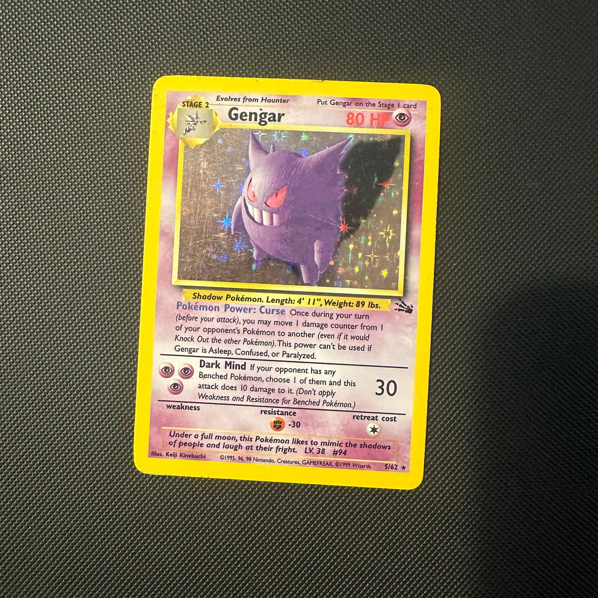 Pokemon - Complete 1999 Fossil Set 62/62 - Lightly Played to Moderately Played Condition