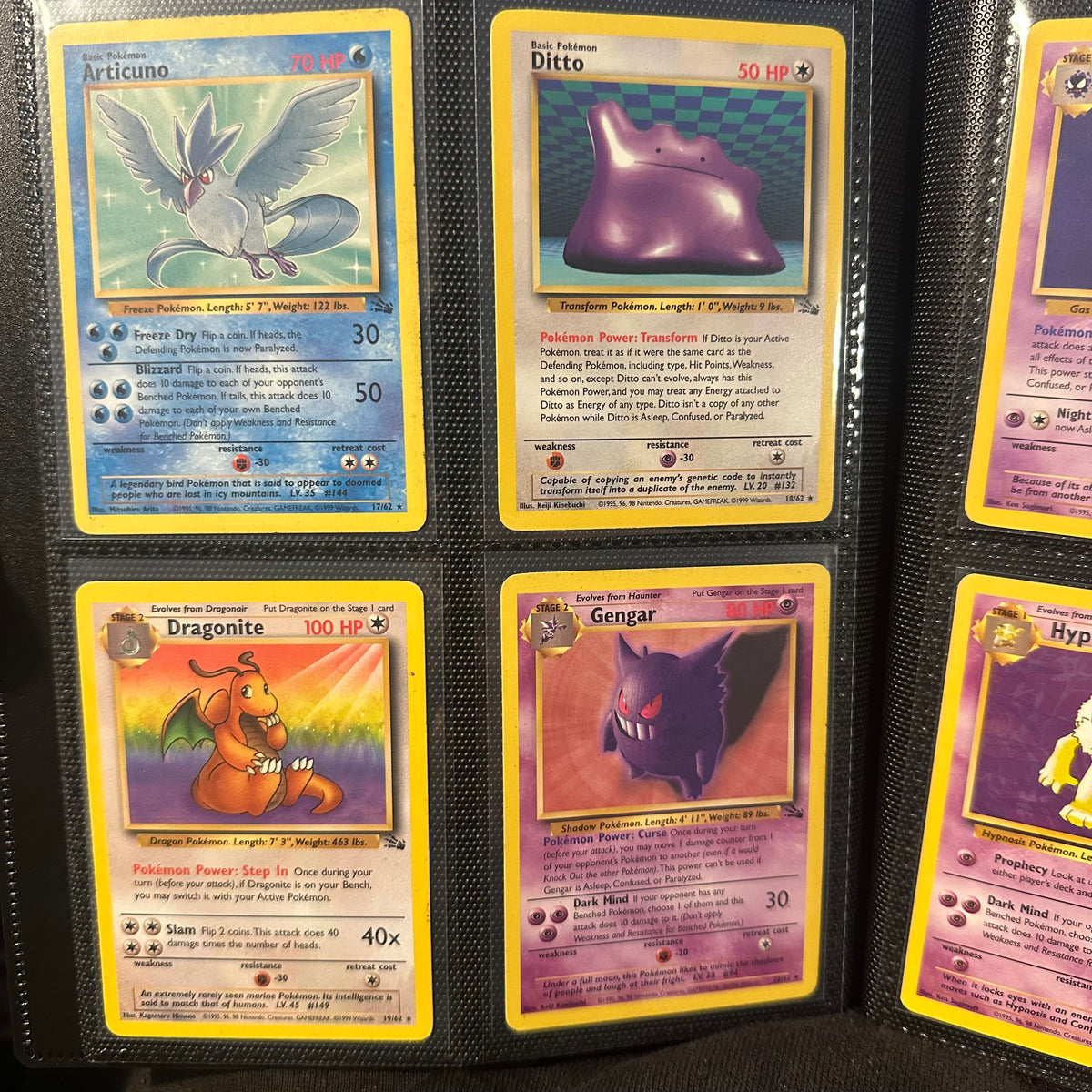 Pokemon - Complete 1999 Fossil Set 62/62 - Lightly Played to Moderately Played Condition