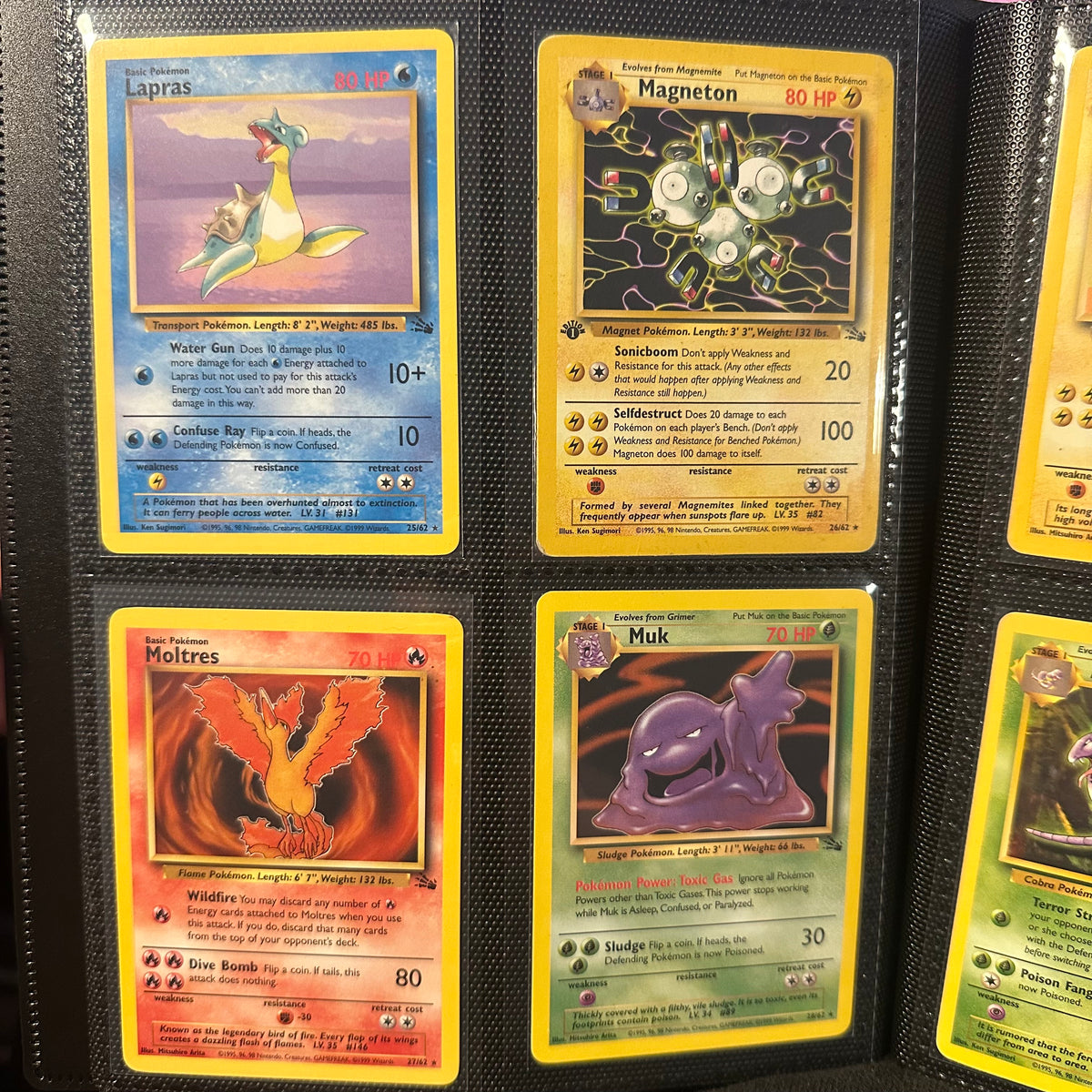 Pokemon - Complete 1999 Fossil Set 62/62 - Lightly Played to Moderately Played Condition