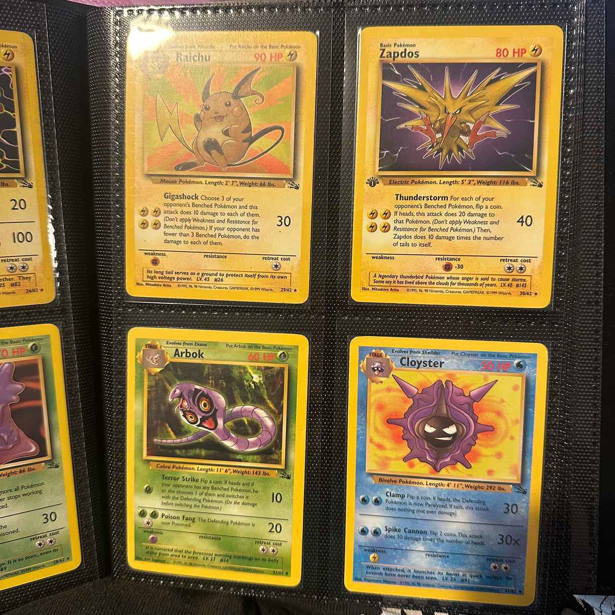 Pokemon - Complete 1999 Fossil Set 62/62 - Lightly Played to Moderately Played Condition