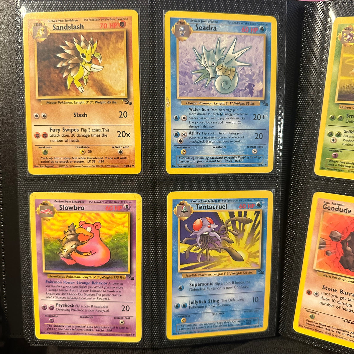 Pokemon - Complete 1999 Fossil Set 62/62 - Lightly Played to Moderately Played Condition