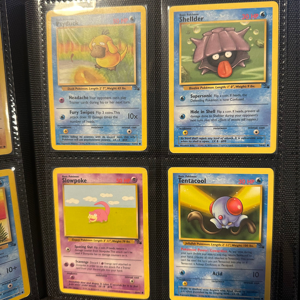 Pokemon - Complete 1999 Fossil Set 62/62 - Lightly Played to Moderately Played Condition