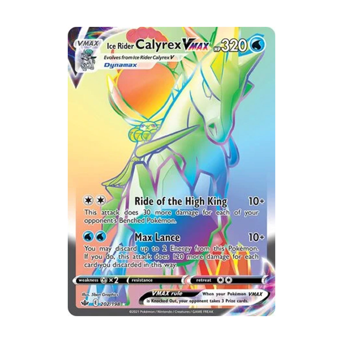 Ice Rider Calyrex VMAX 202/198 - Sword & Shield - Chilling Reign - Hyper Rare