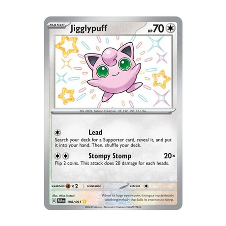 Jigglypuff 198/091 - Scarlet & Violet - Paldean Fates - Shiny Rare - JET Cards