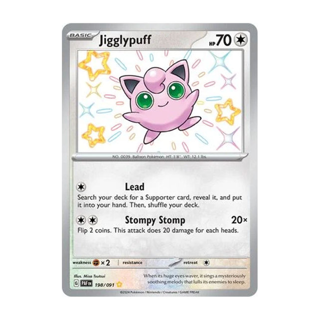 Jigglypuff 198/091 - Scarlet & Violet - Paldean Fates - Shiny Rare - JET Cards