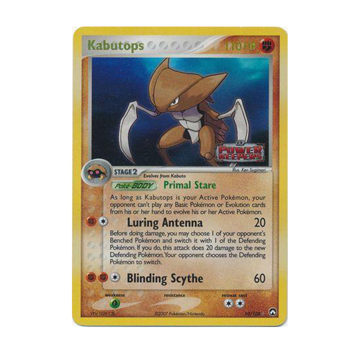 Kabutops 10/108 - EX Power Keepers - Reverse Holo Stamped