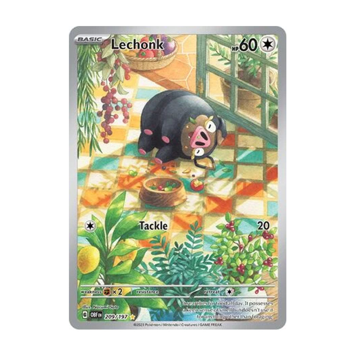 Lechonk 209/197 - Scarlet & Violet - Obsidian Flames - Illustration Rare
