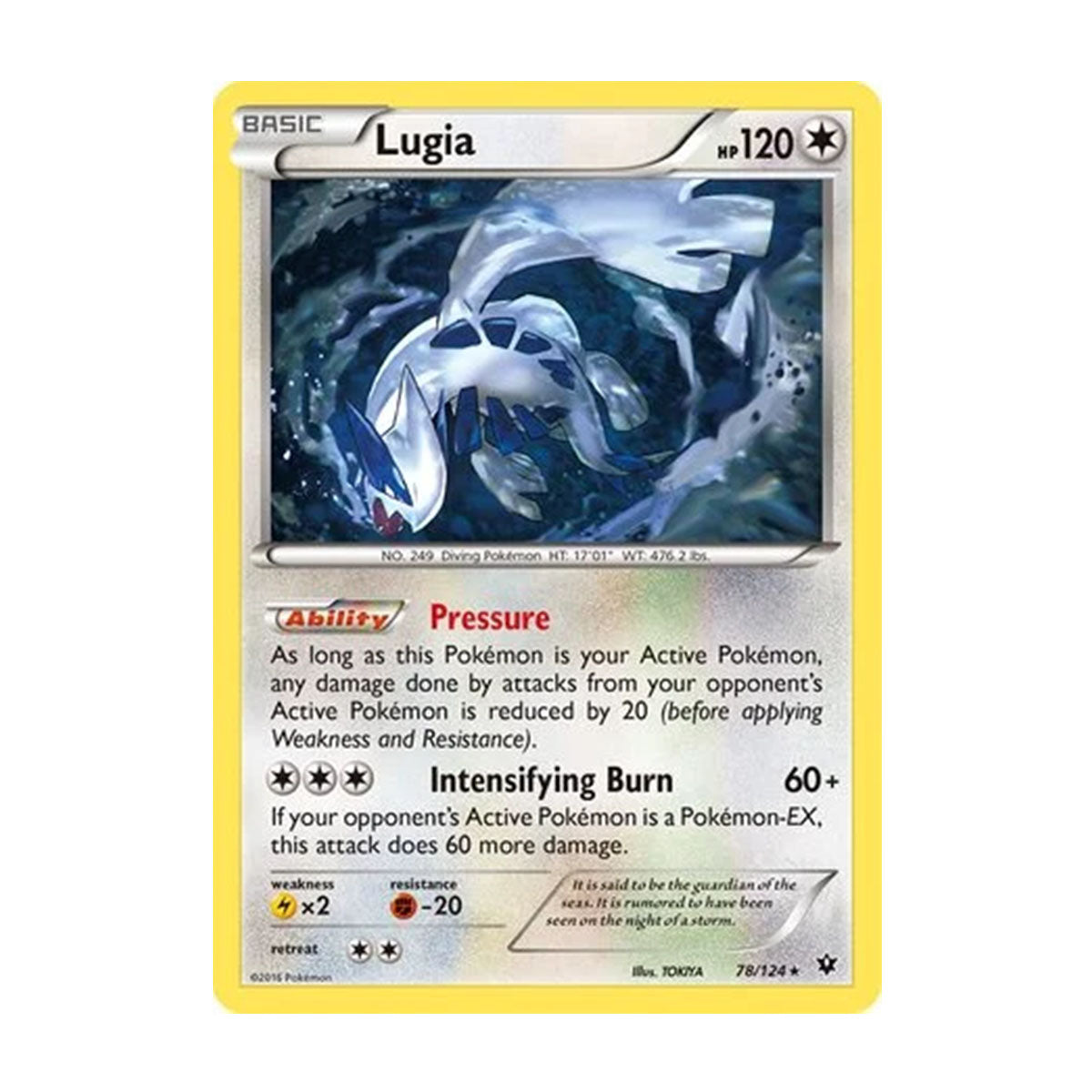 Lugia 78/124 - XY - Fates Collide - Rare (Cracked Ice Holo)