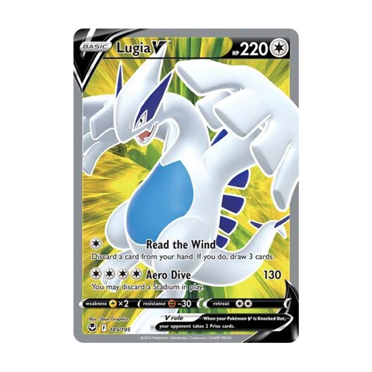Lugia V 185/195 - Sword & Shield - Silver Tempest - Rare Ultra