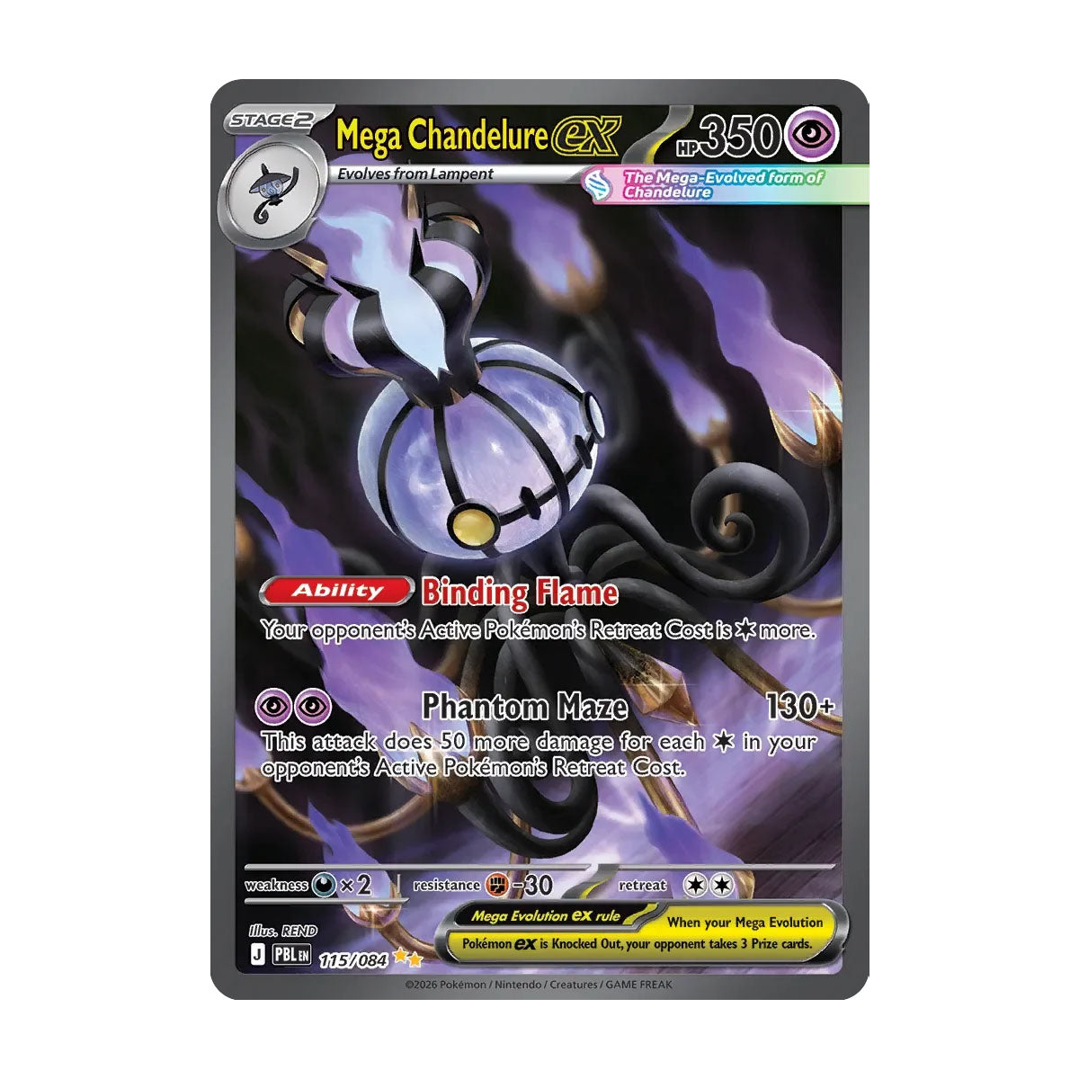 Mega Chandelure EX 115/084 - Mega Evolution - Pitch Black - Special Illustration Rare