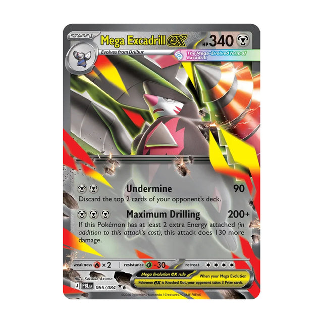 Mega Excadrill EX 065/084 - Mega Evolution - Pitch Black - Double Rare - JET Cards
