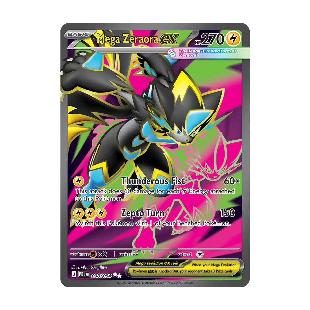 Mega Zeraora EX 098/084 - Mega Evolution - Pitch Black - Ultra Rare