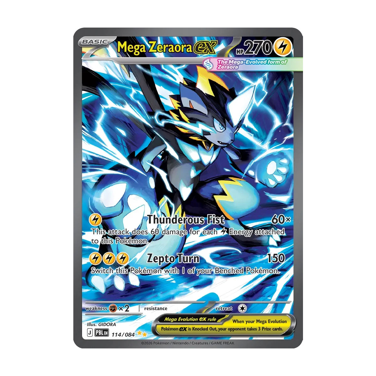 Mega Zeraora ex 114/084 - Mega Evolution - Pitch Black - Special Illustration Rare