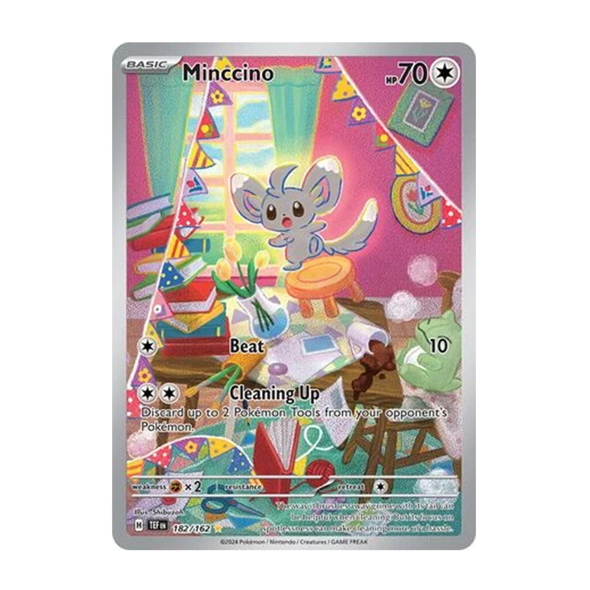 Minccino 182/162 - Scarlet & Violet - Temporal Forces - Illustration Rare