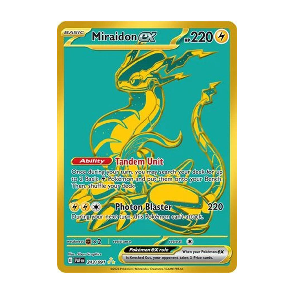 Miraidon EX 243/091 - Scarlet & Violet - Paldean Fates - Hyper Rare