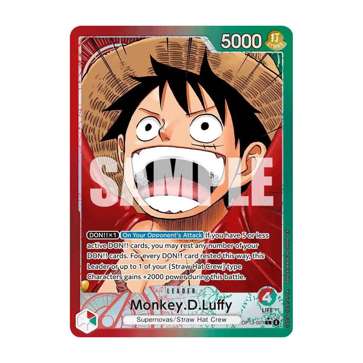 Monkey D. Luffy OP13-001 - OP13 Carrying on His Will - Leader - Alternate Art