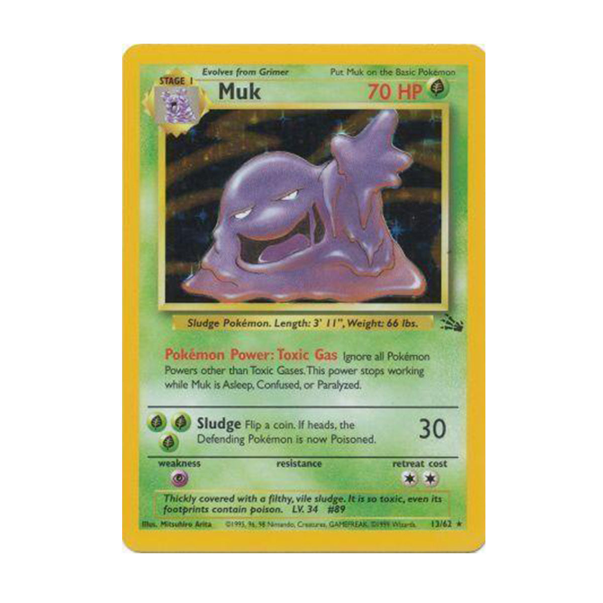 Muk 13/62 - Base Set - Fossil - Holo
