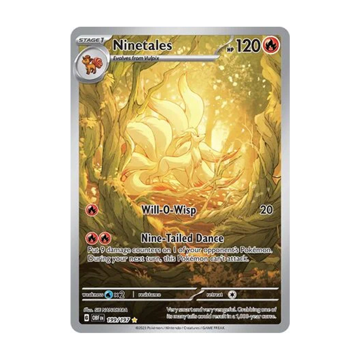 Ninetales 199/197 - Scarlet & Violet - Obsidian Flames - Illustration Rare