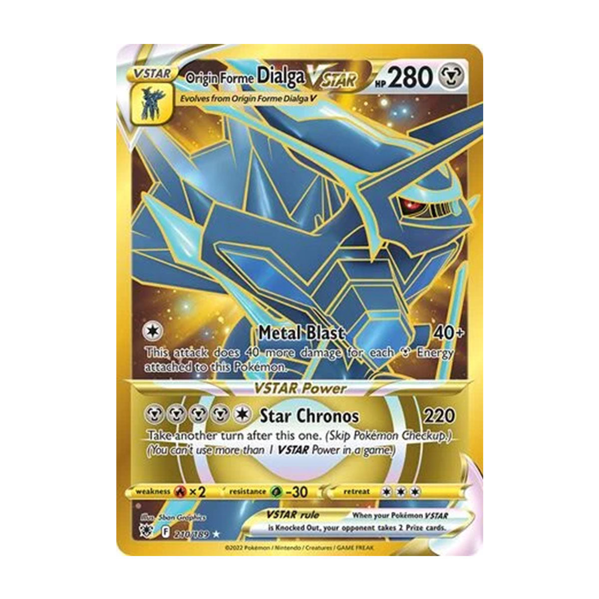 Origin Forme Dialga VSTAR 210/189 - Sword & Shield - Astral Radiance - Rare Secret