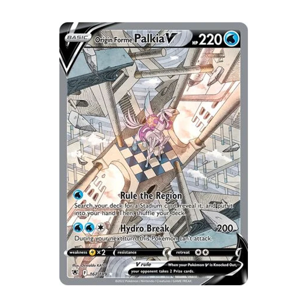 Origin Forme Palkia V 167/189 - Sword & Shield - Astral Radiance - Rare Ultra