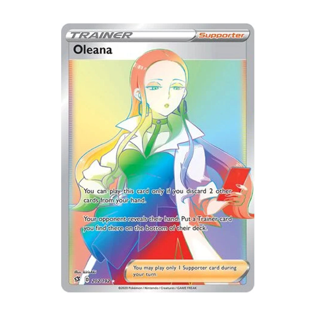 Oleana 202/192 - Sword & Shield - Rebel Clash - Rare Rainbow