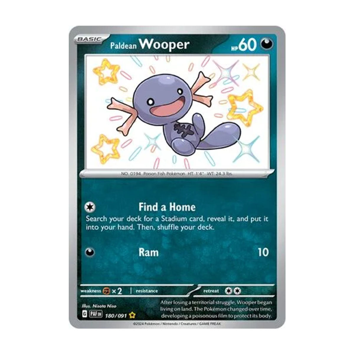 Paldean Wooper 180/091 - Scarlet & Violet - Paldean Fates - Shiny Rare