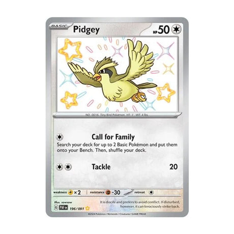 Pidgey 196/091 - Scarlet & Violet - Paldean Fates - Shiny Rare - JET Cards
