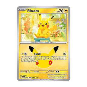 Pikachu 025/128 (03/30) - Mega Evolution - 30th Celebration - Pikachu Rare - JET Cards