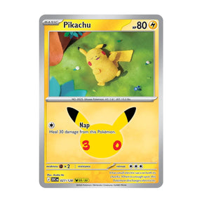 Pikachu 027/128 (05/30) - Mega Evolution - 30th Celebration - Pikachu Rare - JET Cards