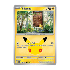 Pikachu 039/128 (17/30) - Mega Evolution - 30th Celebration - Pikachu Rare - JET Cards