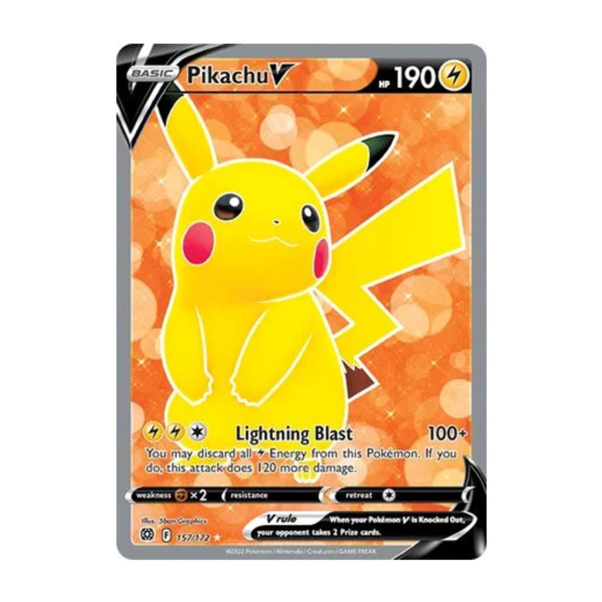 Pikachu V 157/172 - Sword & Shield - Brilliant Stars - Rare Ultra