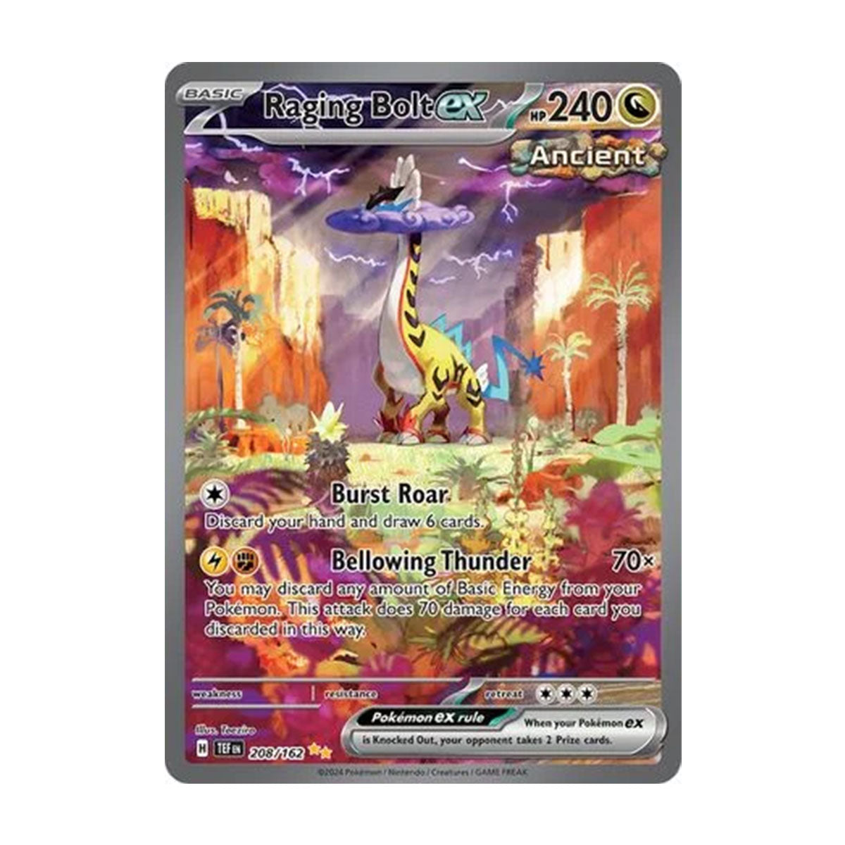 Raging Bolt EX 208/162 - Scarlet & Violet - Temporal Forces - Special Illustration Rare