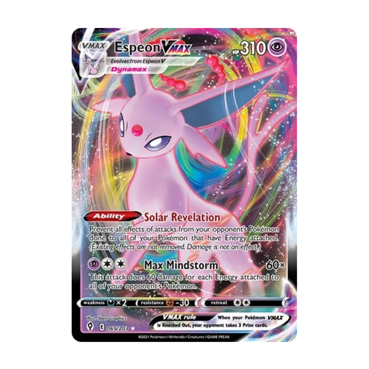 Espeon VMAX 065/203 - Sword & Shield - Evolving Skies - Holo Rare VMAX