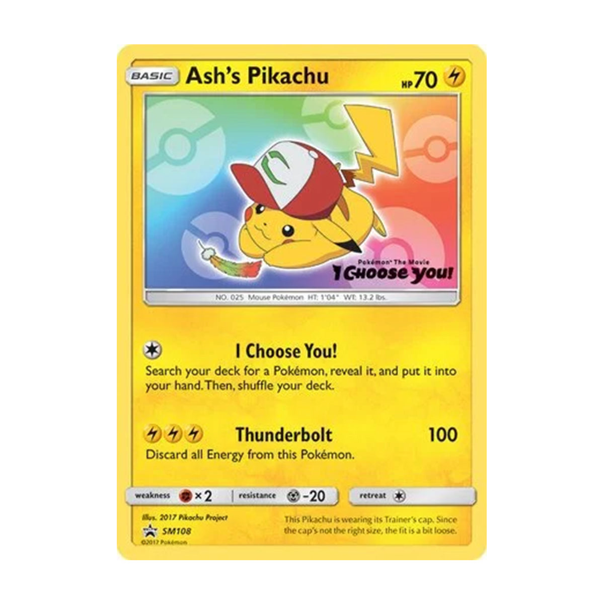 Ash's Pikachu SM108 - Sun & Moon - Promo
