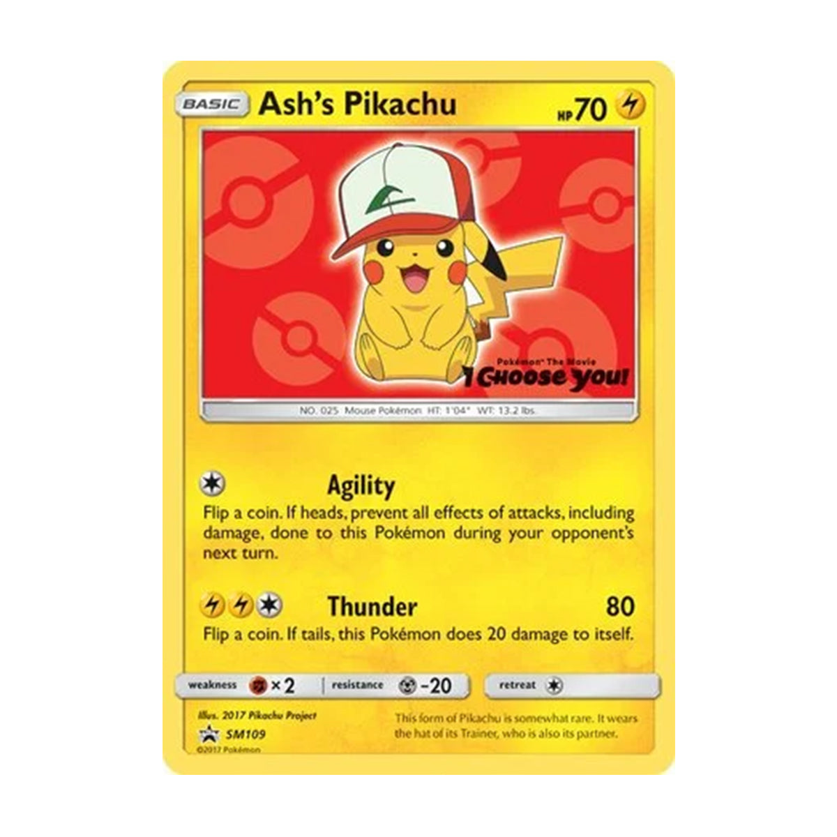 Ash's Pikachu SM109 - Sun & Moon - Promo