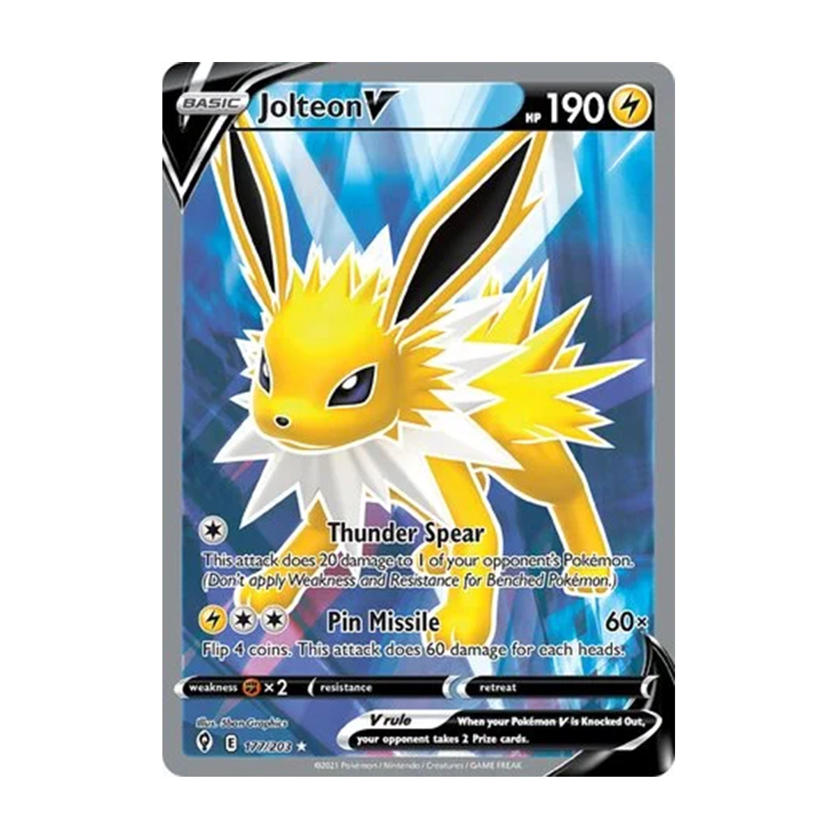 Jolteon V 177/203 - Sword & Shield - Evolving Skies - Rare Ultra